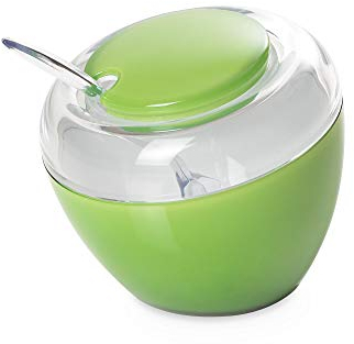 Omada Design Zuccheriera, Formaggiera in plastica con Cucchiaino, Made in Italy, Scomponibile, Lavabile il Lavastoviglie, Linea Movida, Verde