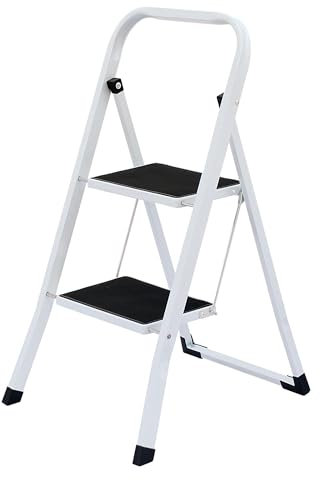 Oypla Foldable 2 Step Ladder Stepladder Non Slip Tread Safety Steel
