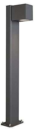 Qazqa - Industrial Standing Outdoor Pole I Bollard I Post lamp Dark Gray 65 cm IP44 - Baleno Garden- - Modern - Suitable for LED GU10 | 1 Light - Aluminium Bollard Light - Suitable for