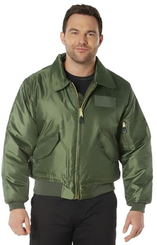 Rothco CWU-45P Flight Jacket - Iconic Bomber Style Jacket Cold Weather Coat (US, Alpha, XX-Large, Regular, Regular, Sage Green)