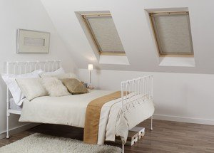 SKYLITE SYSTEMS PLEATED BLIND FOR VELUX WINDOW SIZE GGL 7, U04, 804 CREAM BLACKOUT FABRIC