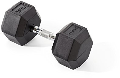 York Fitness Rubber Hex Dumbbell Home Gym Exercise Equipment Perfect for Bodybuilding Fitness Weight Lifting Training - Pair, 10kg