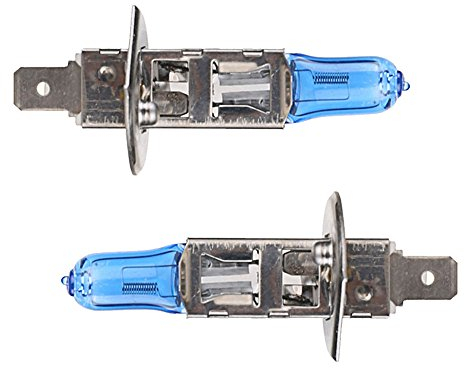 Mintice 2 Piezas Vehículo Brillantes Faros Halógenos H1 Gas Xenón 6000K Lámpara de Luz Halógenas Blanca Bombillas Delanteros Coche de 55W