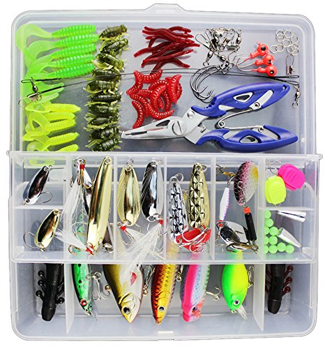 Docooler Angelk?der Gemischte Tackle/Schwimmender Angelk?der Haken Angelzubeh?r Kit Set mit Aufbewahrungsbox
