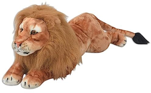 vidaXL Plüschlöwe Löwe Stofftier Plüschtier Plüsch Kuscheltier Kind Braun XXL