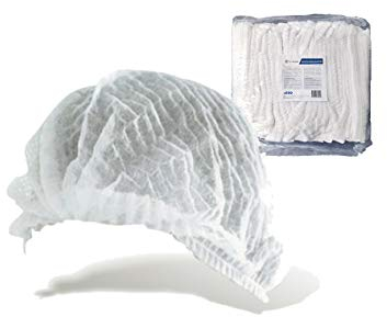 OneProtek - 100 Stück Einweg Haarnetz Vliesstoff – Weiße - Einweghaube Spinnvlies Klipphauben - Komfort & Luftdurchlässig (53 cm)