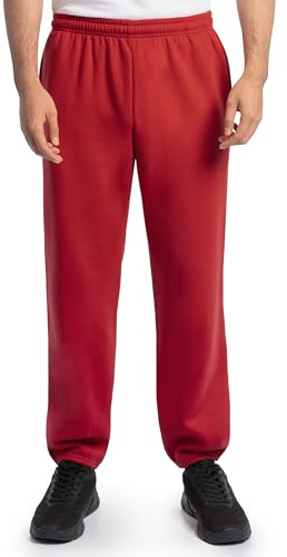 Fruit of the Loom Men's Eversoft Fleece Sweatpants, Red, M UK