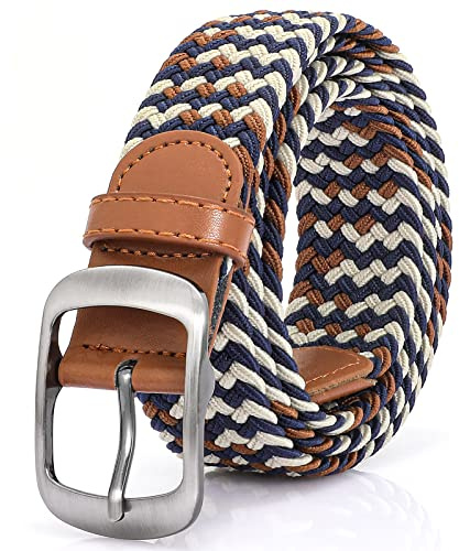 XZQTIVE Braided Belt Stretch Belt for Men and Women Multicolored Woven Golf Belt Elastic Jean Belts