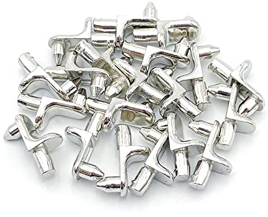 LICQIC 20 Pcs Shelf Pins, Metal Shelf Support Pegs, Shelf Brackets for Cupboard Cabinet Furniture Kitchen Wardrobe Shelves, Style 4, Fits 5mm Hole