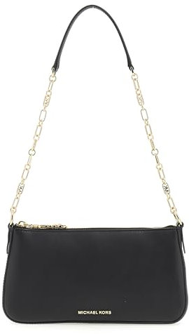 Michael Kors Women Md Chain Pouchette Hand Bag, Schwarz