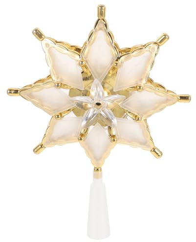 Kichvoe Cimier d'arbre De Noël Éclairé 3D Creux À Paillettes Étoiles d'arbre De Noël Illuminé pour Décoration d'e De