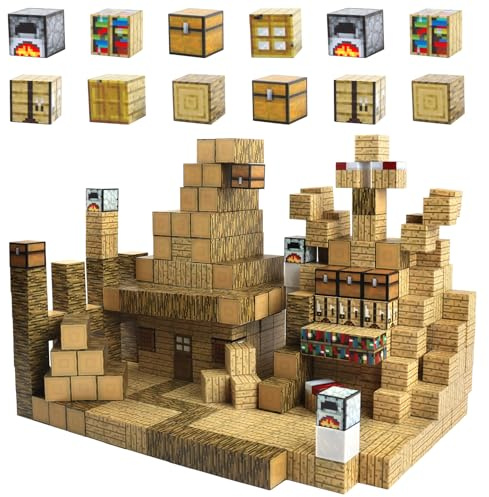 80 Pezzi Blocchi da Costruzione Magnetici,Build Mine Magnets World Set,Blocchi Magneti Set Giocattoli per Bambini,Giocattoli da Costruzione Magnetici Montessori per Ragazze di età Superiore a 3 anni
