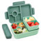 Bugucat Brotdose Kinder mit Fächern 1300ML,Lunchbox Kinder Auslaufsicher mit 5 Fächern,Bento Box Lunchbox mit Fächern für Erwachsene,Vesperdose Frühstücksbox für Mädchen & Jungen Dunkelgrün