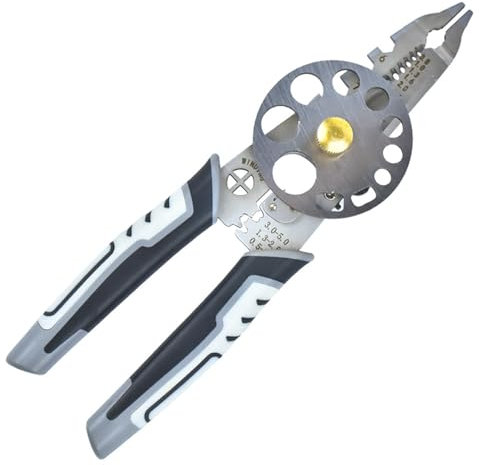 Geevorks Alicates pelacables y crimpadora 10 en 1, cortador de cables, herramienta de pelado con 10 agujeros de separación