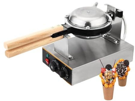 GLJTUO Máquina para Hacer Gofres con Burbujas, Máquina para Hacer Gofres Comercial, Materiales De Acero Inoxidable, Mango De Madera Maciza, Adecuada para Restaurantes Famil,Head