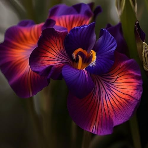 Resistente al frío -/ Raíz de Iris-/Vertical -/ Decoración paisajística para terrazas de jardín -/ [CXXFGFT].-4 bulbos-E