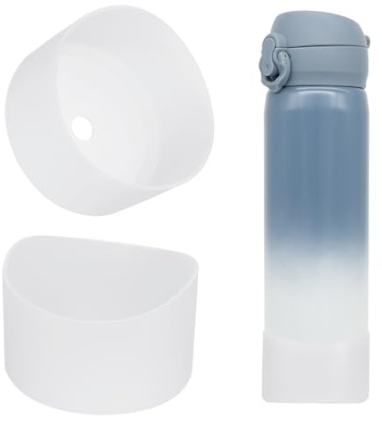 sourcing map Lot de 2 bottes de bouteille d'eau en silicone, protecteur de gobelet en silicone, manchon de protection antidérapant, accessoire pour bouteilles d'eau en acier inoxydable, transparent