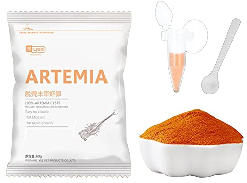 Nourriture tropicale pour poissons d'aquarium - 60 g - Pour nourrir les poissons de bébé - Artémie - Œufs