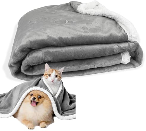 Neerow Waterproof Dog Blanket Washable, 80×100cm Dog Fleece Blankets