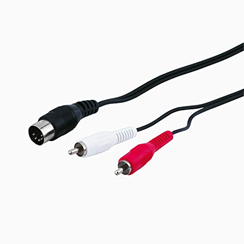 Goobay 50014 Audiokabel Adapter für die Verbindung mit alten Audiogeräten; Verbindung über 5 pol DIN Stecker auf 2 Chinch Stecker (R / L); 1,5m