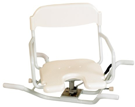 Days Swivelling White Line Bath Seat (Eligible for VAT relief in the UK), Bathing Aid for Handicapped, Disabled, or Elderly, Rotating Seat with Handle, Easy to Get in and Out of the Bathtub