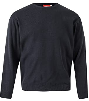 VELILLA 105, Jersey Punto Fino con Cuello Redondo, Color Azul Marino, Talla M