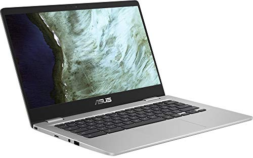 ASUS Chromebook C423 14.0 180 Degree HD NanoEdge Display, Intel Dual Core Celeron Processor, 4GB LPDDR4 RAM, 32GB Storage, Silver Color, C423NA-DH02