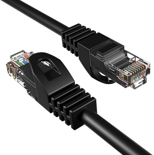 Cables Direct Online Cat5e 30FT Network Ethernet Patch Cable, 350Mhz Internet Wire, Compatible with PC, Laptop, Modem, Router, TVs, Printer Cord, Consoles for Home and Office, Black