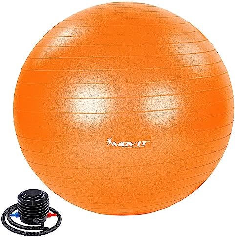 MOVIT® Gymnastikball »Dynamic Ball« inkl. Pumpe, 65 cm, orange, Maximalbelastbarkeit bis 500kg, berstsicher, Fitness-Ball, Sitzball, Yogaball, Pilates-Ball, Balance