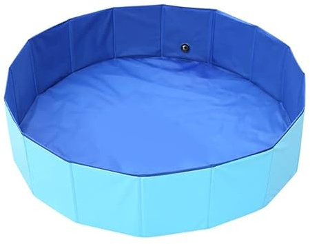 Queta Piscine pour Chien Bassin de Baignade Animaux de Compagnies Pliable Bain Baignoire pour Grand pour Chien Baignoire en PVC Resistant d'Été Extérieur ou Intérieur (80X20cm)