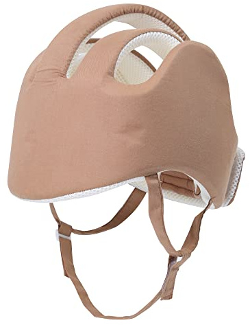 Thick Protection Helmet for Elderly Youth Kids Adults,Head Protection for Elderly Falls,Soft Helmet for Epilepsy Seizures Prevent Head Injuries,Safety Bump Cap,for Home Gardening (Khaki Mesh Inner)