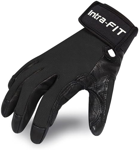 Intra-FIT Breathable Climbing Gloves, Full-Finger Padded Hiking/Rope Gloves for Rappelling Rock Climbing Sailing Adventure (L,One Pair)