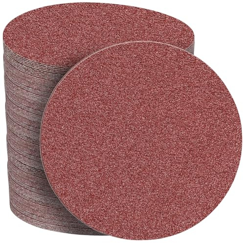 STEBRUAM 40 Stück Schleifpapier 150mm Klett 60 Körnung No Loch 6 Zoll Schleifscheiben Set für Exzenterschleifer