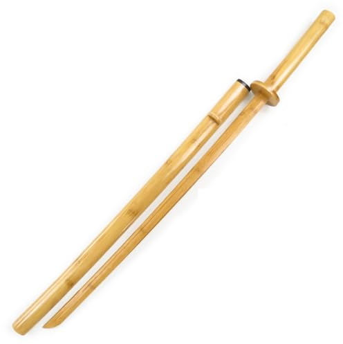 HJHUUA Katana en Bambou Naturel,Bokken Fait Main,épées de samouraï en Bois pour Cadeaux,décoration,entraînement au Kendo,décoration,Cosplay,102cm