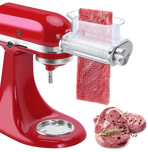 Fleischklopfer Aufsatz für Kitchenaid Standmixer, 3 einstellbare Dicke, Fleischklopfer Maschine mit transparenter Abdeckung, Fleischwürfel Zubehör für Küchenhelfer, spülmaschinenfest
