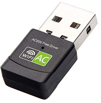 Wi-Fi 5 sans pilote, adaptateur USB 600 Mbps réseau sans fil double bande 2,4/5 GHz avec clé WiFi, mini récepteur WiFi pour PC/ordinateur portable/bureau, prend en charge Windows 11/10/8.1/8/7