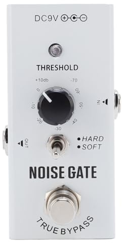 Glomora Noise Gate Pedal Pedal Gitarren -Rausch -Effekt mit harten und weichen Modi True Bypass Aluminium -Legierungsschale für E -Gitarrenspieler
