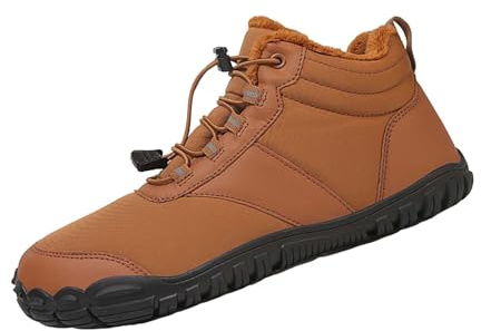 Barfotaskor, vinter, män, vita sneakers, fodrade varma vinterskor med platt sula, snöskor, lätta vandringsskor, vinter, sportskor, halkfria, utomhusskor, enfärgade, promenadskor