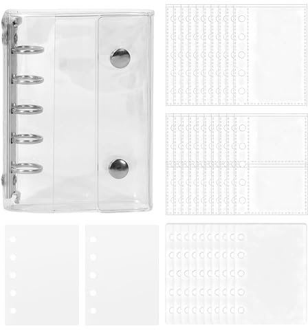Organizer per adesivi, album trasparente per scrapbooking e come cartella | Doppia chiusura adesiva raccoglitore per la raccolta, per pianificatori, scrapbook per la visualizzazione di file e