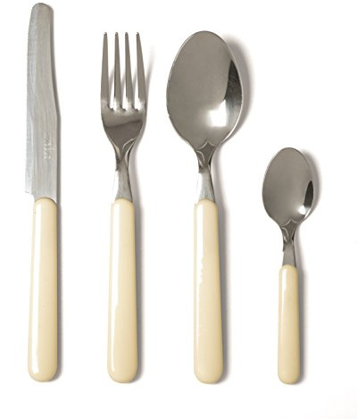Excelsa Fashion Servizio 24 Posate, Acciaio Inossidabile, Crema