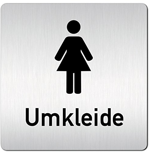 'XXL Panneau – Plaque de Porte – Plaque signalétique Vestiaire Femme – Vestiaire en 1,5 mm d'épaisseur Aluminium avec surface veredelter • kontrastreicherer Look comme les acier inoxydable