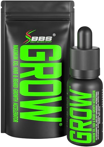 Beard Growth Serum - GROW Maximum XXL Beard Growth Oil for Men -Thickens & Fills Patches - Facial Hair & Scalp Treatment - Beard & Hair Thickening Conditioner & Enhancer