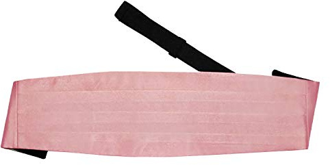 DQT Mens Plain Satin Cummerbund – Wedding & Formal - Dusty Pink