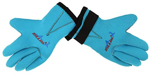 Inzopo 3mm Neoprene Skid-proof Kids Boys Girls Wetsuit Gloves - Surf, SUP, Kayak, Scuba Diving, Snorkel, Swimming, Water Sports - 2 Colors Blue, M