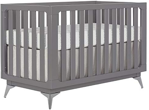 Dream On Me Harper 4-In-1 Convertible Crib In Storm Grey, Greenguard Gold & JPMA Certified, 3 Mattress Height Settings