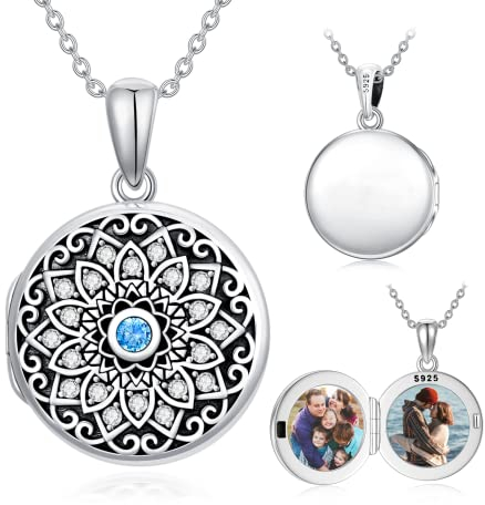 Shusukue Amulett zum öffnen Silber 925 Silber Medaillon zum öffnen für Bilder Alskette Herzkette mit Gravur Foto Amulett Anhänger Herzmedallion