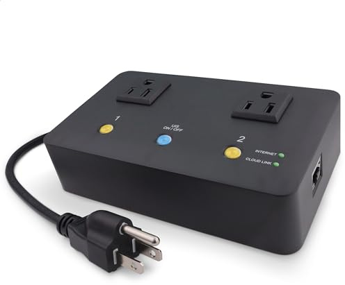 MSNSwitch2 Internet Enabled IP Remote Power Switch with Reboot - Control via Smartphone App, Cloud Service, Web Browser or API - 2 Independent AC Power Outlets (Model UIS-722b)
