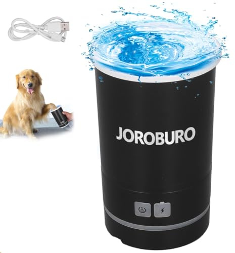 Dog Paw Washer, Automatic USB Rechargeable Soft Brushes Dog Foot Cleaner with Absorbent Towel, Portable Pet Paw Cleaner Pet Grooming Supplies for Small Medium Dogs Cats