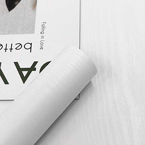 Abyssaly White Wood Effect Sticky Back Plastic for Furniture & Walls | Oak Self-Adhesive Wallpaper, 60cm x 1000cm, Peel & Stick Vintage Vinyl for Furniture, Cabinets, Removable & Waterproof