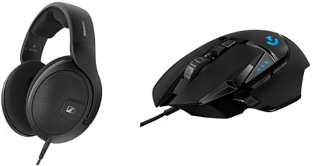 Sennheiser HD 560S, Open back reference-grade headphones for audio enthusiasts, Over Ear, Black & Logitech G G502 HERO High Performance Wired Gaming Mouse, HERO 25K Sensor, 25,600 DPI, RGB